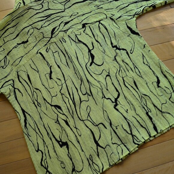 Ali Miles Womens Blouse L Layered Artsy Boho Bohemian Whimsigoth Crepe Flowy - Picture 11 of 12